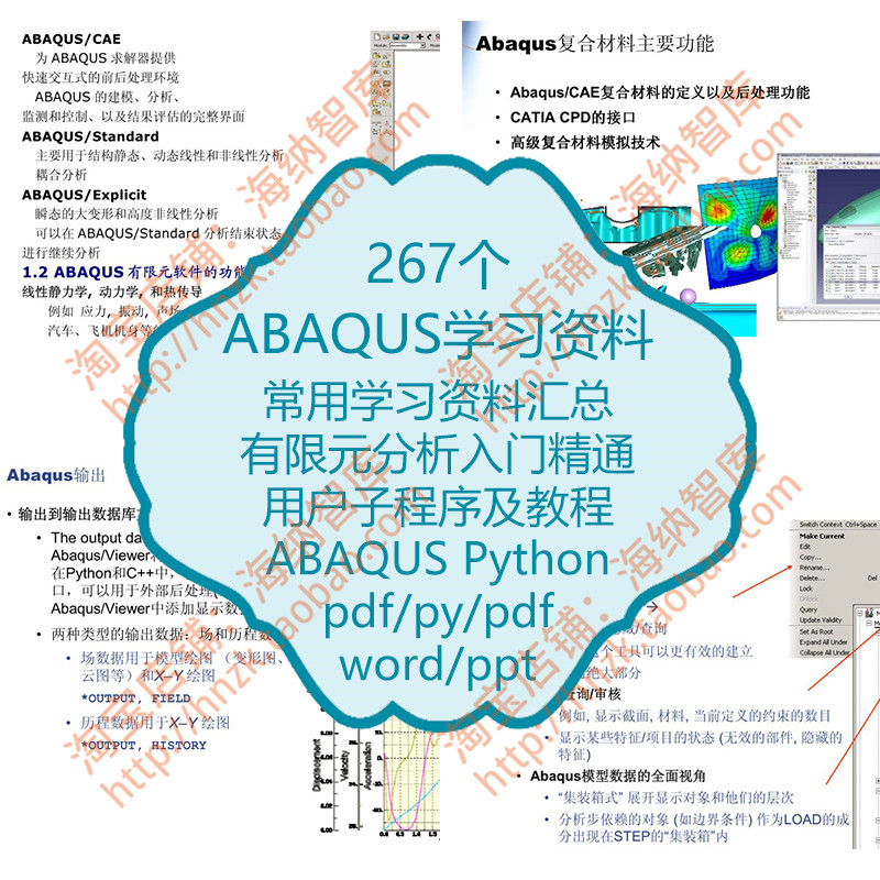 ABAQUS学习资料用户子程序有限元分析复合材料Python开发土木工程 商务/设计服务 设计素材/源文件 原图主图