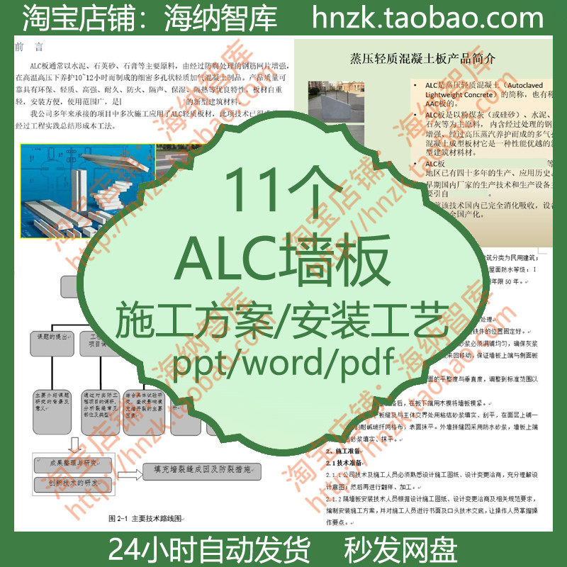 alc隔墙板施工方案安装工艺轻质板材外墙施工工法标准技术砌块