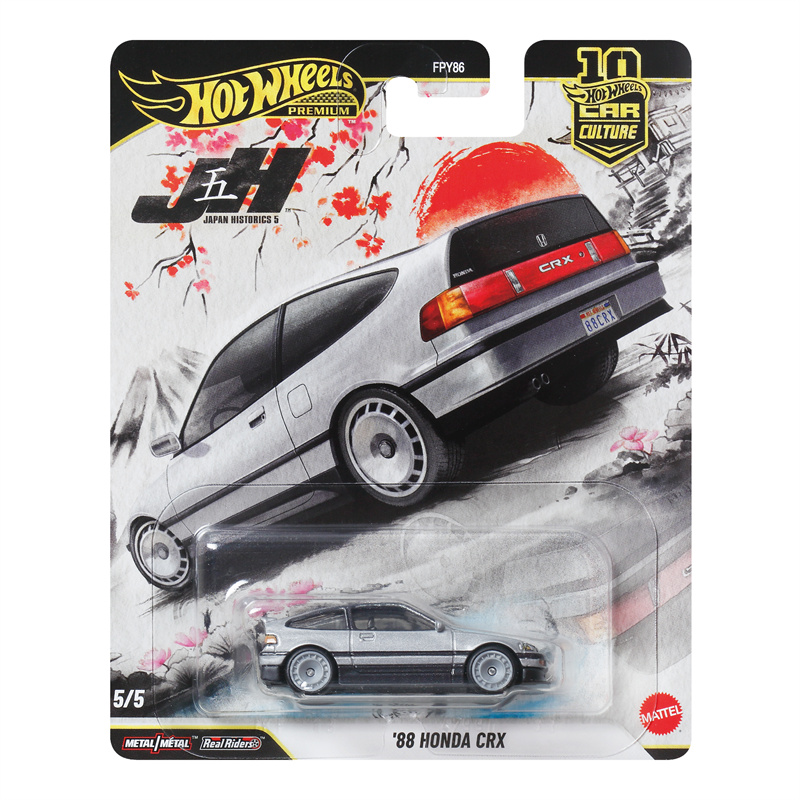 风火轮 FPY86 汽车文化 日本历史五 本田 HONDA CRX跑车hotwheels