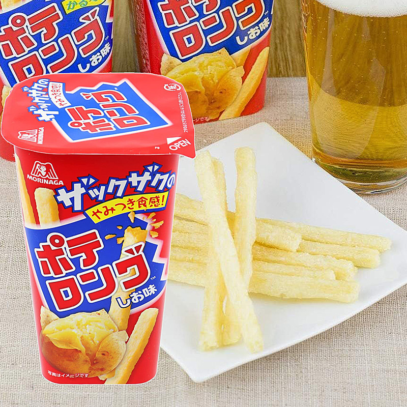 森永原味薯条杯日本原装进口零食淡盐味膨化休闲食品土豆棒薯条棒