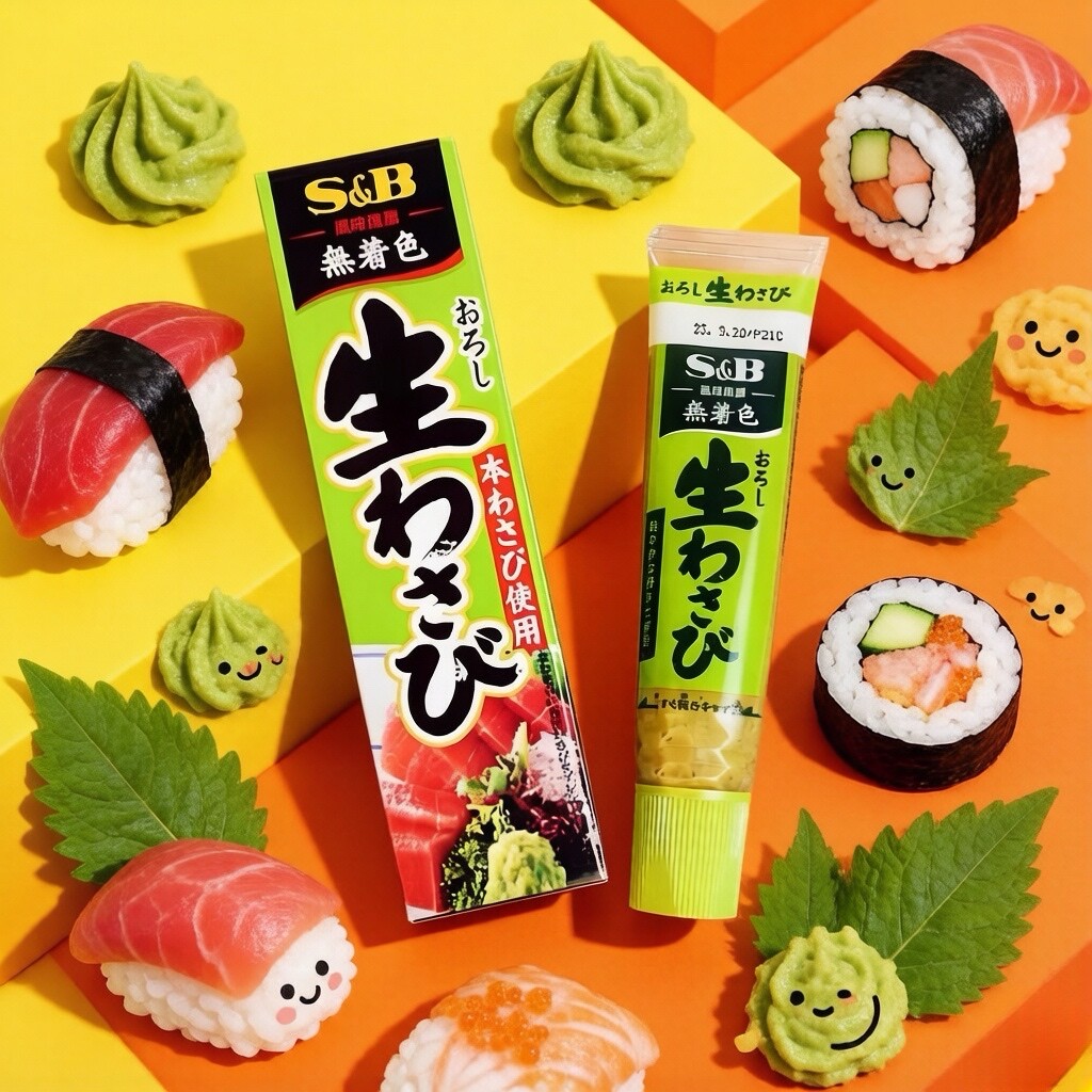 日本本土爱思必S&B山葵芥末酱日韩料理青芥末膏辣根寿司进口蘸料