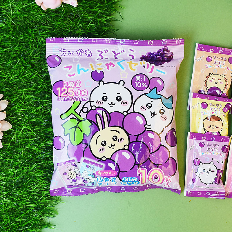 日本进口零食chiikawa吉伊卡哇巨峰葡萄味乳酸菌魔芋布丁蒟蒻果冻