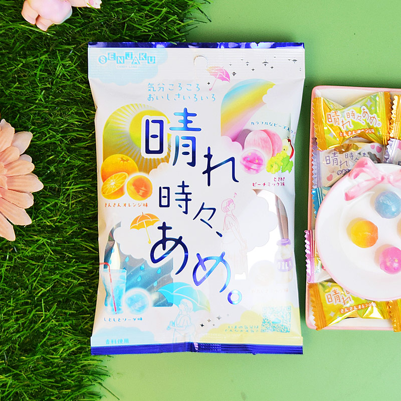 日本进口零食扇雀饴彩色水果糖硬糖苏打汽水糖高颜值喜糖婚庆糖果