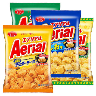 新品日本进口YBC空心脆零食Aerial四层层酥脆薯片芥末味膨化食品
