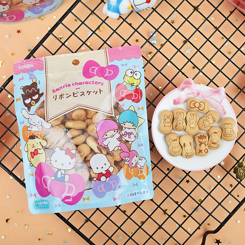 日本进口零食 hokaa北陆制果蛋奶味蝴蝶结KT凯蒂猫造型儿童小饼干