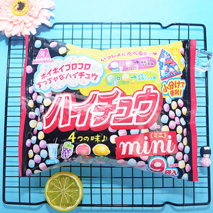 日本进口森永什锦迷你软糖橙子葡萄汽水味哈密瓜软糯夹心水果糖果