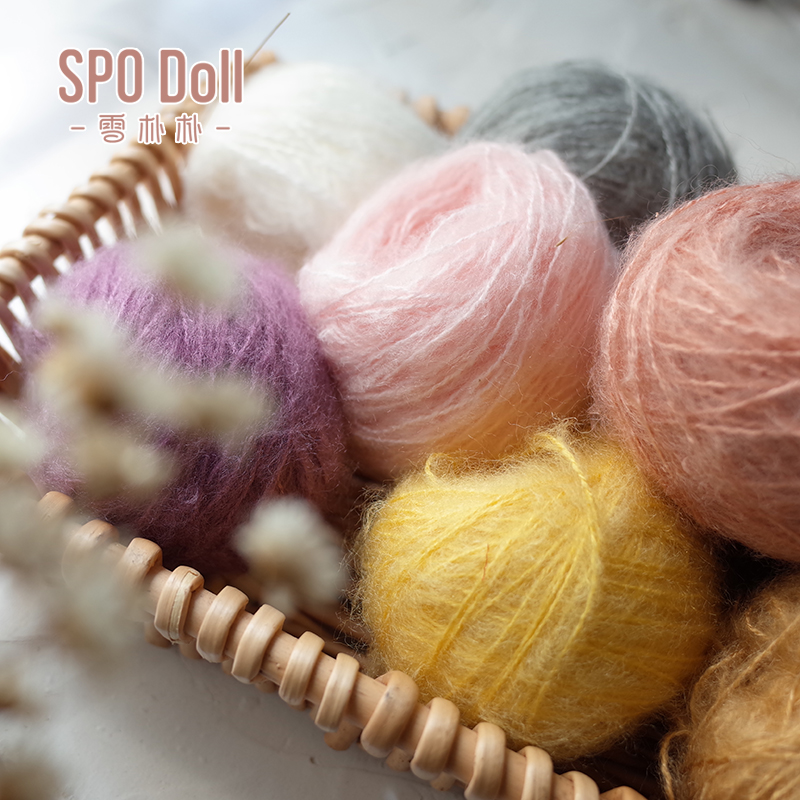 diy手工娃娃头发毛线彩色马海毛