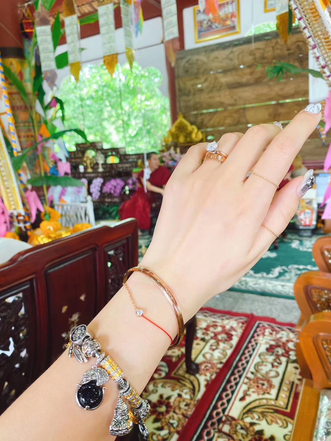 泰国纯银古巴纯银手链清迈