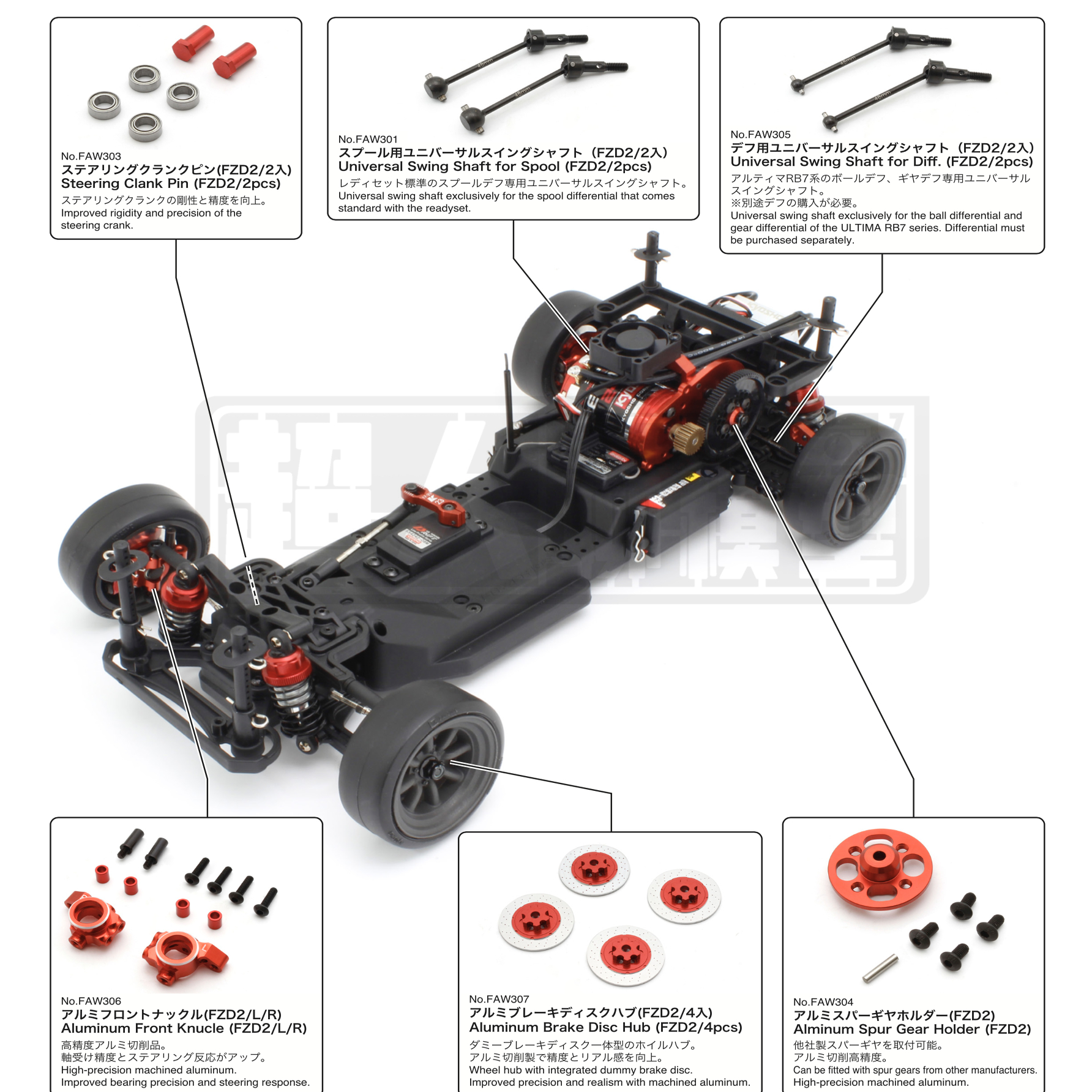 京商FAZER FZD2 D2 AE86 1/10 后驱仿真遥控漂移车原厂升级件