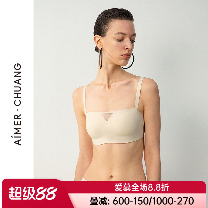 爱慕·CHUANG正品伴夏内衣女软棉托抹胸式防走光薄杯文胸CA151641