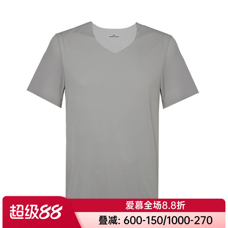 爱慕宝迪正品男士打底无痕T恤健身运动清爽基础短袖上衣ZBN12IH1
