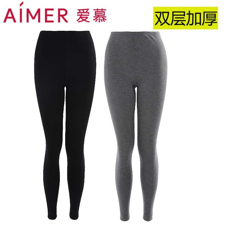 爱慕专柜正品内衣女士款冬季抓绒双层加厚打底保暖裤AM733832