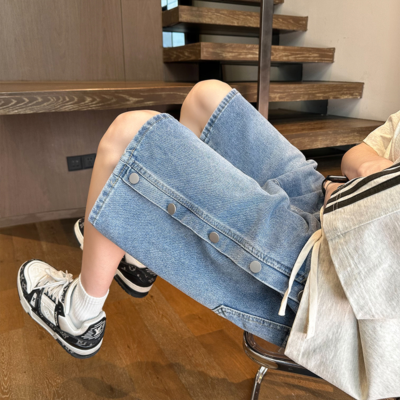 2024 夏季新款 内景大码港风排扣牛仔短裤M-5X GK23392-特P30