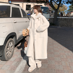 P175 新款 大衣F390 长款 K268 软糯皮毛一体立领韩版