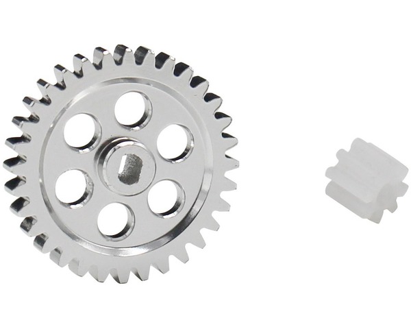 Axial SCX24 90081 C10 铝合金大齿赛钢马达齿套件齿轮