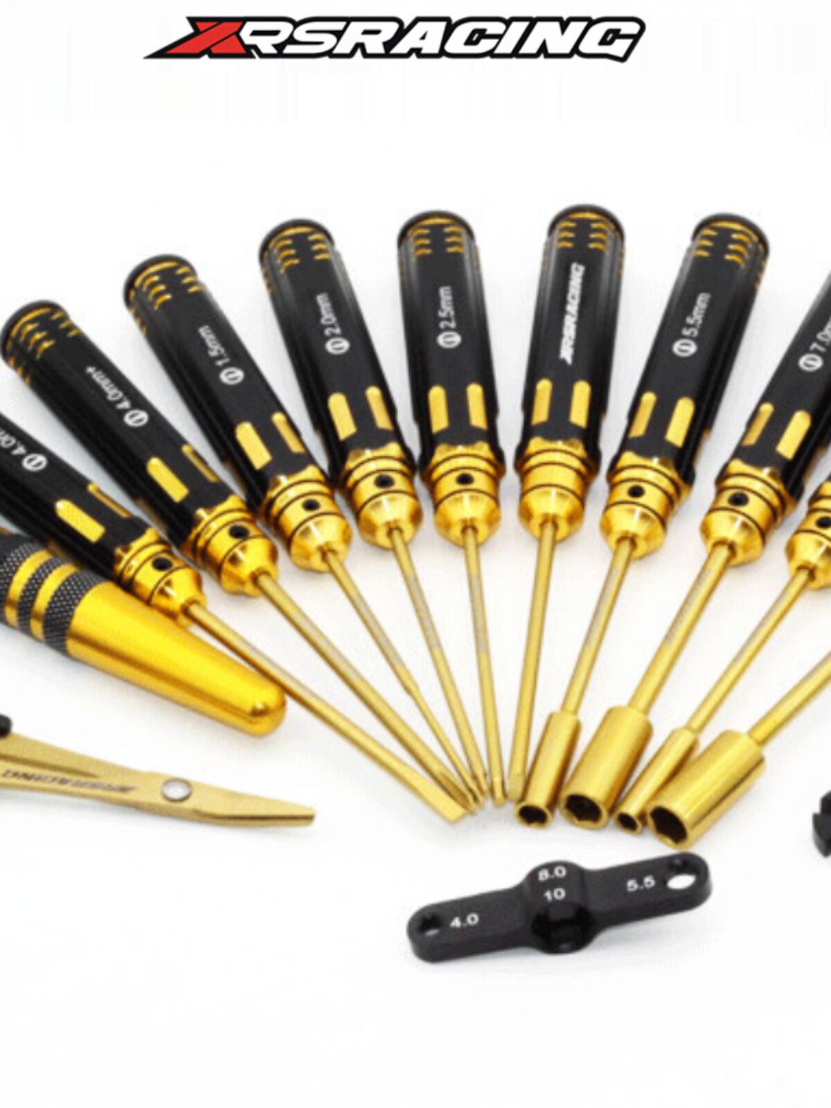 XRSRACING 블랙 골드 육각 핸들 모델 RC 도구 육각 드라이버 렌치 소켓 다양한 모델