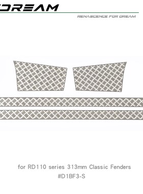 RCDream 313mm侧裙尾部翼子板不锈钢装饰片 RD110 2门4门皮卡/5门