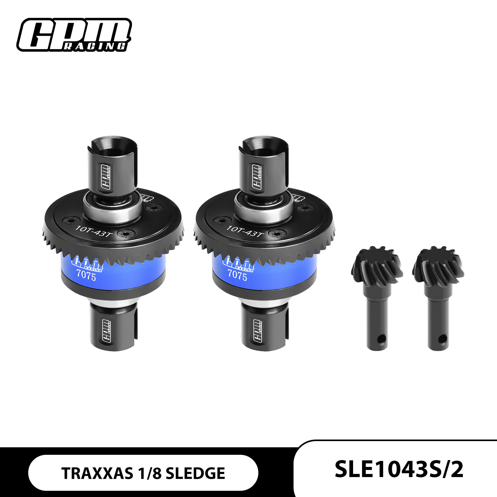 GPM TRAXXAS SLEDGE 雪橇 中碳钢+铝合金7075 前+后差速器10/43T