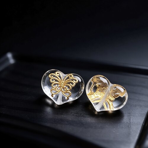 S925镀金镶天然白水晶隔珠