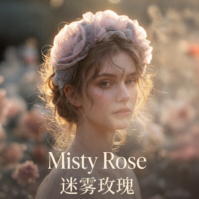 迷雾玫瑰仿皮草加厚礼帽式发箍