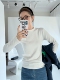 MANMAN超柔德绒 厚磨毛棉小立领百搭秋冬打底衫 叠穿白T恤女