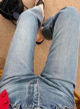 曹大曼 土耳其bossa直腿神器复古法式显瘦直筒高腰九分牛仔裤女夏