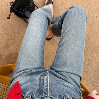 曹大曼 土耳其bossa直腿神器复古法式显瘦直筒高腰九分牛仔裤女夏