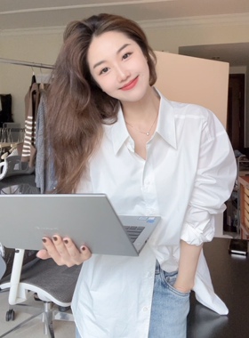 MANMANS好莱坞白衬衫oversized男友风宽松廓形氛围感衬衣通勤女春