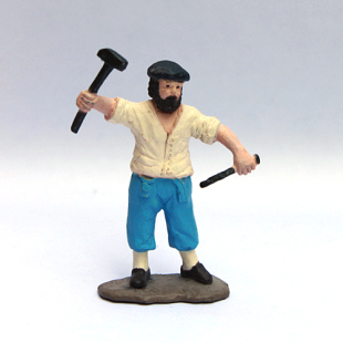 铁匠 safari 人物摆件 场景人偶模型玩具 打铁工人 正版