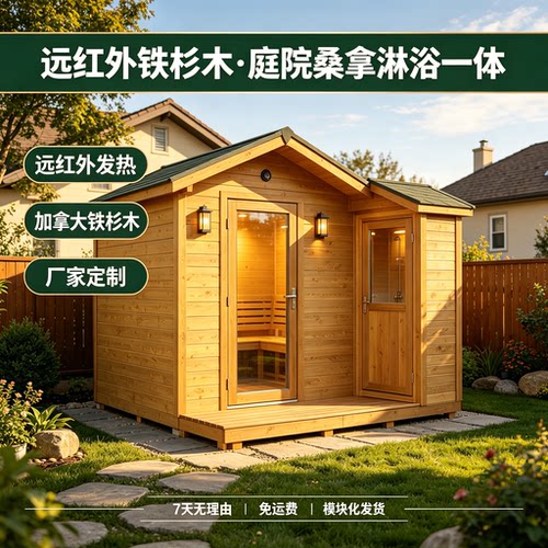 锦益康庭院户外桑拿房带独立淋浴