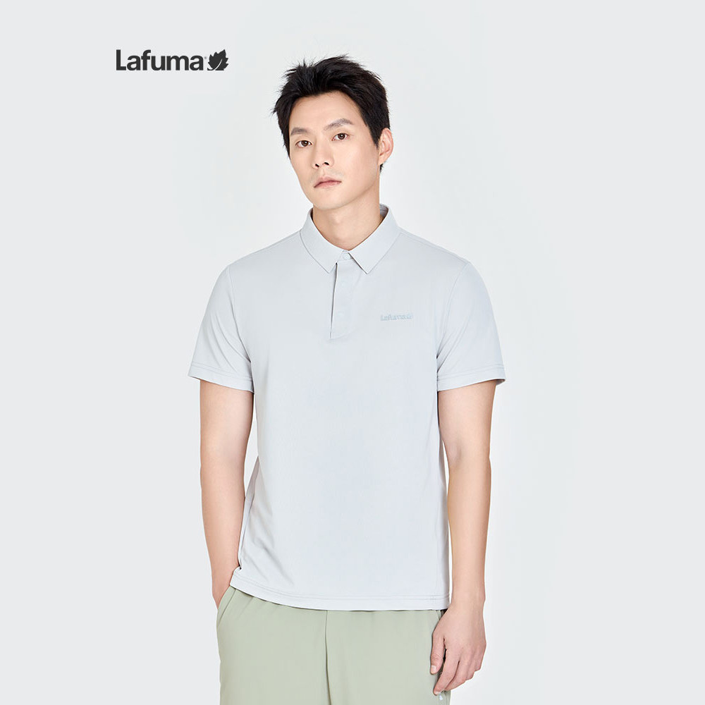 LAFUMA乐飞叶户外防晒UPF40+凉感翻领POLO衫男运动抗菌短袖T恤