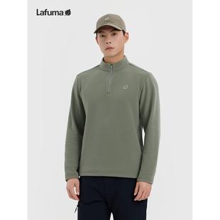 T恤休闲运动抓绒打底衫 LAFUMA乐飞叶户外秋冬男士 半拉链长袖