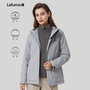 LAFUMA乐飞叶户外秋冬三合一抓绒内胆防水风衣女士夹克