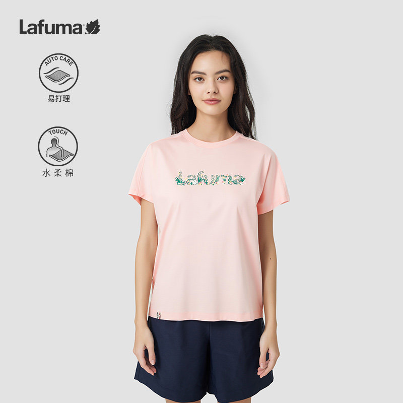 乐飞叶户外夏季短袖T恤女水柔棉