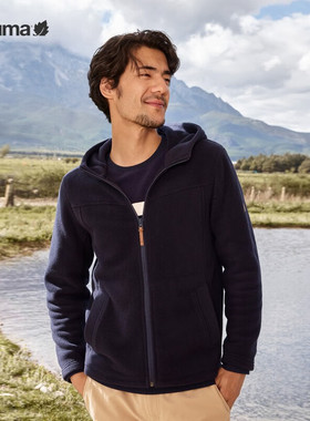 LAFUMA乐飞叶秋冬户外保暖抓绒衣男连帽摇粒绒上衣外套LMJA3CR65