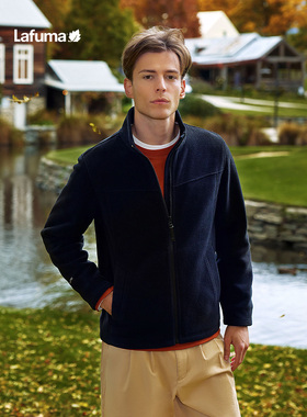 LAFUMA乐飞叶户外立领加厚抓绒衣男保暖开衫摇粒绒外套LMJA3CR85