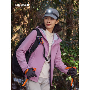 LAFUMA乐飞叶户外CORDURA连帽软壳夹克男女款 防泼水内里加绒外套