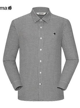 LAFUMA乐飞叶户外秋冬保暖磨毛格纹翻领衬衫男长袖上衣LMSH2CL88