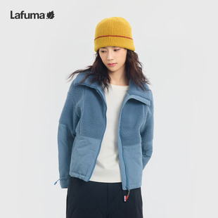 LAFUMA乐飞叶户外秋冬女士保暖抓绒衣休闲针织拼接服