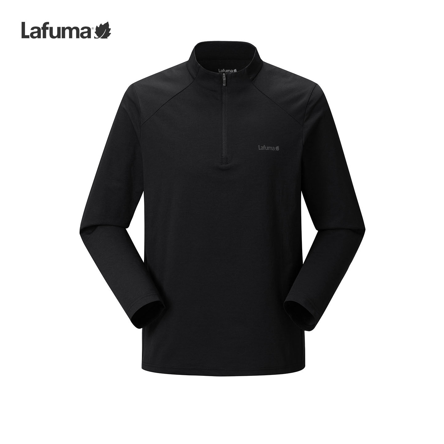 LAFUMA乐飞叶户外运动速干T恤男士半拉链长袖立领打底衫防晒上衣