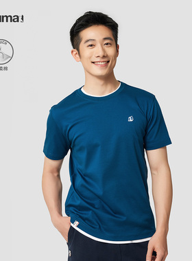 LAFUMA乐飞叶户外夏季透气运动纯棉短袖T恤男纯色上衣LMTS3BS37