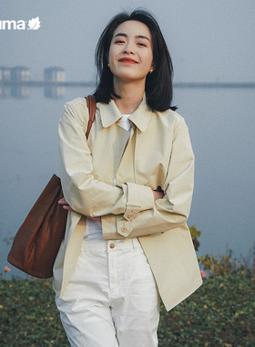 LAFUMA乐飞叶户外春季女防风休闲舒适法式风衣外套LFJA3AG15