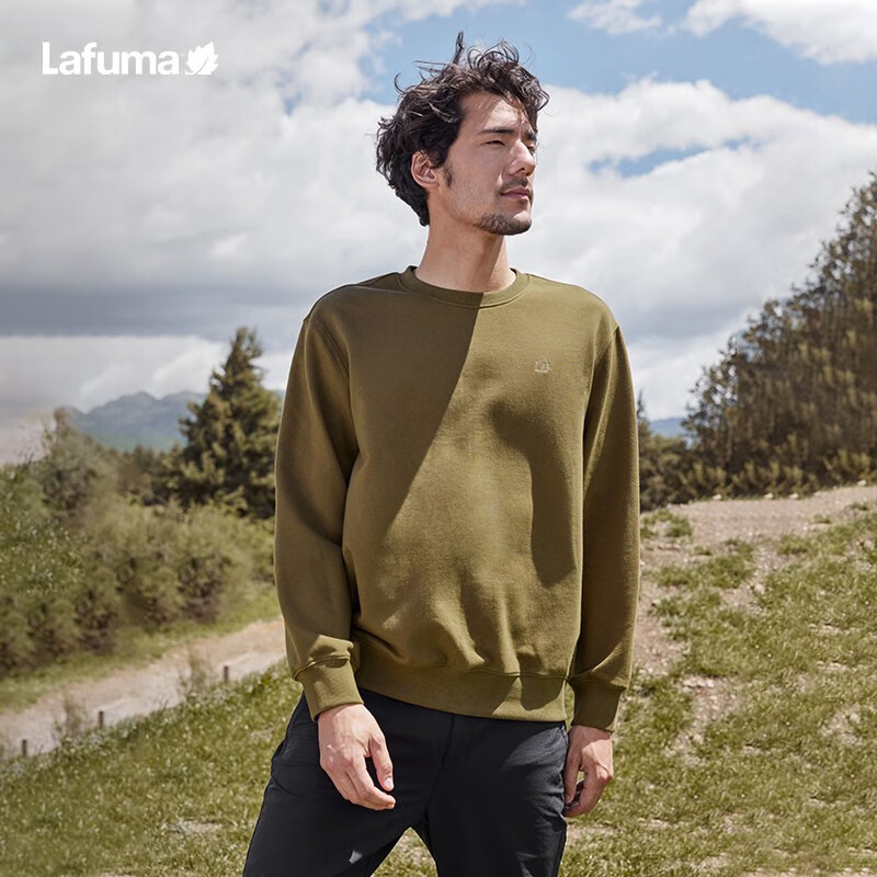 乐飞叶户外男卫衣外套圆领套头