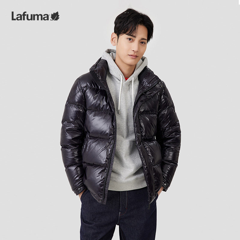 亮面连帽羽绒服Lafuma防泼水男