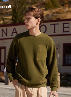 LAFUMA乐飞叶户外山系抓绒卫衣男保暖拼接长袖T恤上衣LMTS3CW82