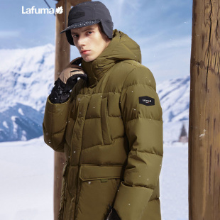 LAFUMA乐飞叶户外秋冬防水保暖羽绒服男中长大鹅绒外套防寒