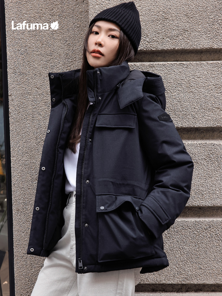 乐飞叶户外女保暖防水鹅绒羽绒服