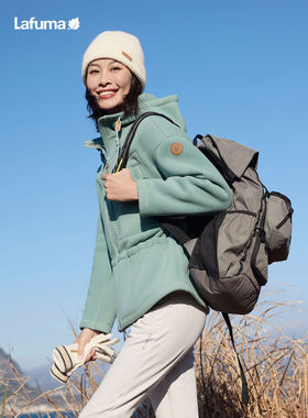 LAFUMA乐飞叶户外秋冬连帽加厚抓绒衣女士保暖运动外套LFJA5CR61