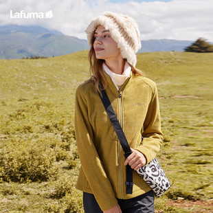 LAFUMA乐飞叶户外保暖软壳抓绒衣舒适男女开衫 外套立领