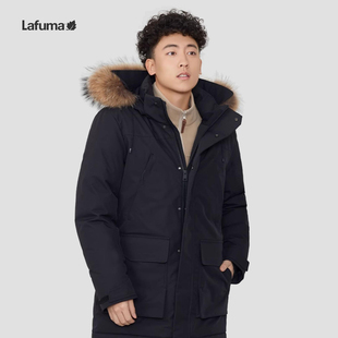 乐飞叶户外GORE 保暖防寒服防风 TEX可拆毛领戈尔派克羽绒服男士